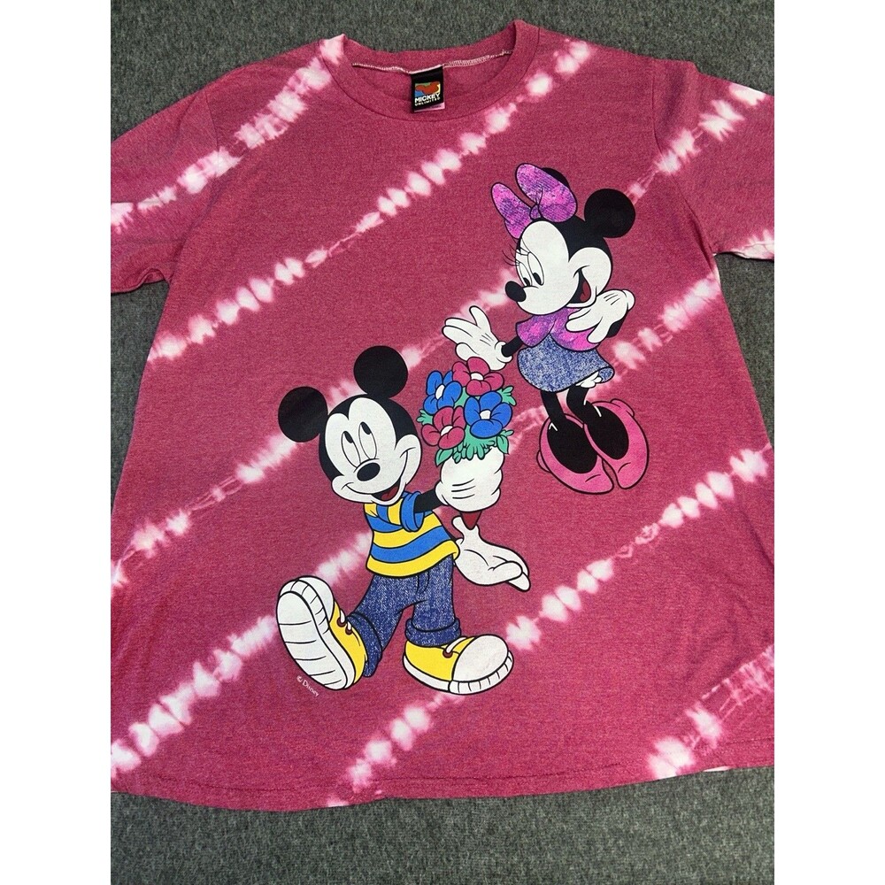 Mickey Unlimited Medium Minnie Mouse Tie Dye Graphic T Shirt 90s Retro Pink